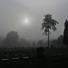 2011-10-05 Foggy Sunrise Over a Graveyard